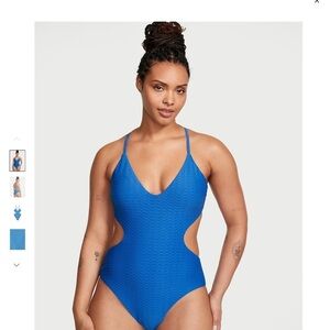 Victoria's Secret XL Blue One-Piece Swimsuit with Plunging V-Neck